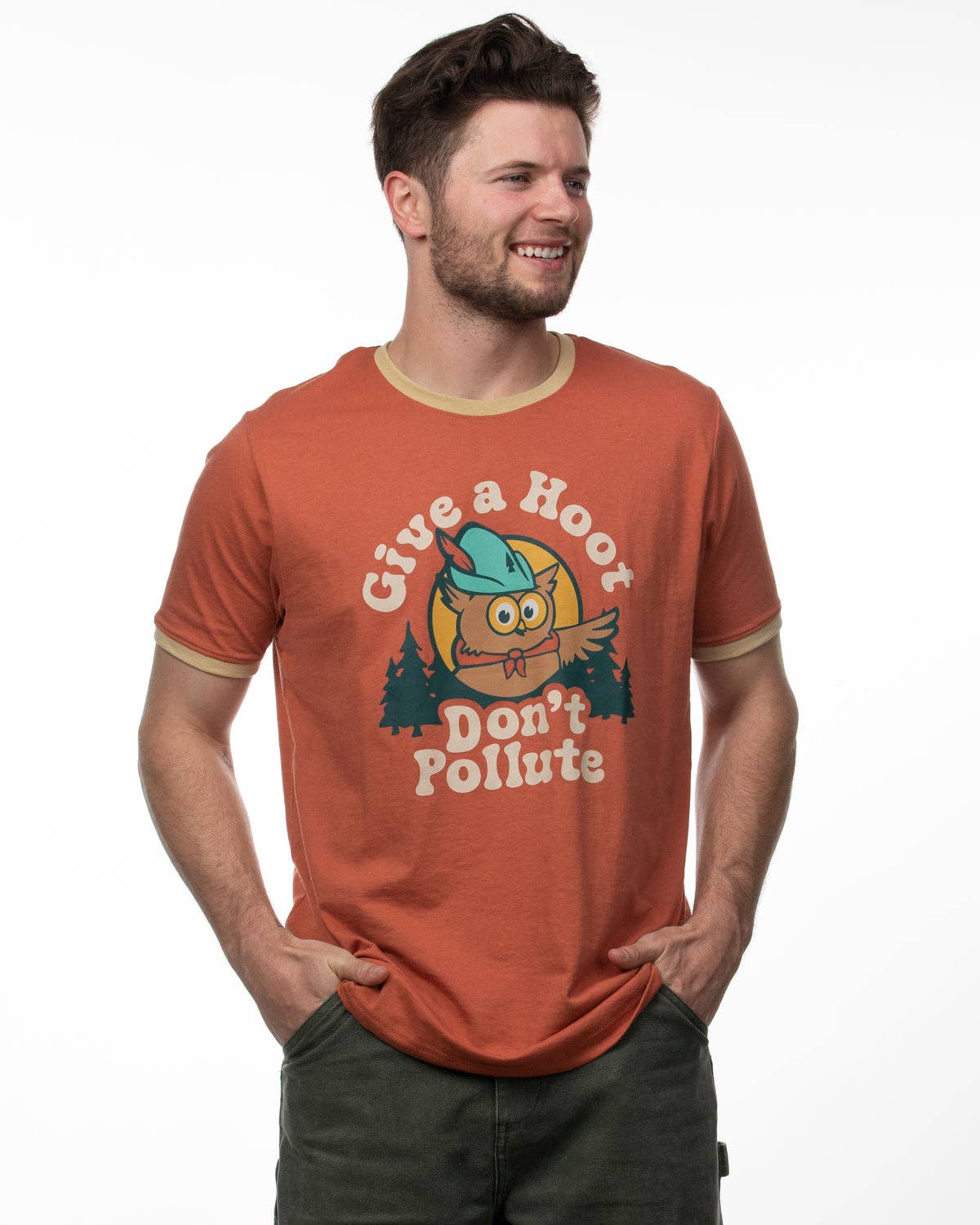 The Landmark Project - Give A Hoot Ringer Unisex Short Sleeve Tee